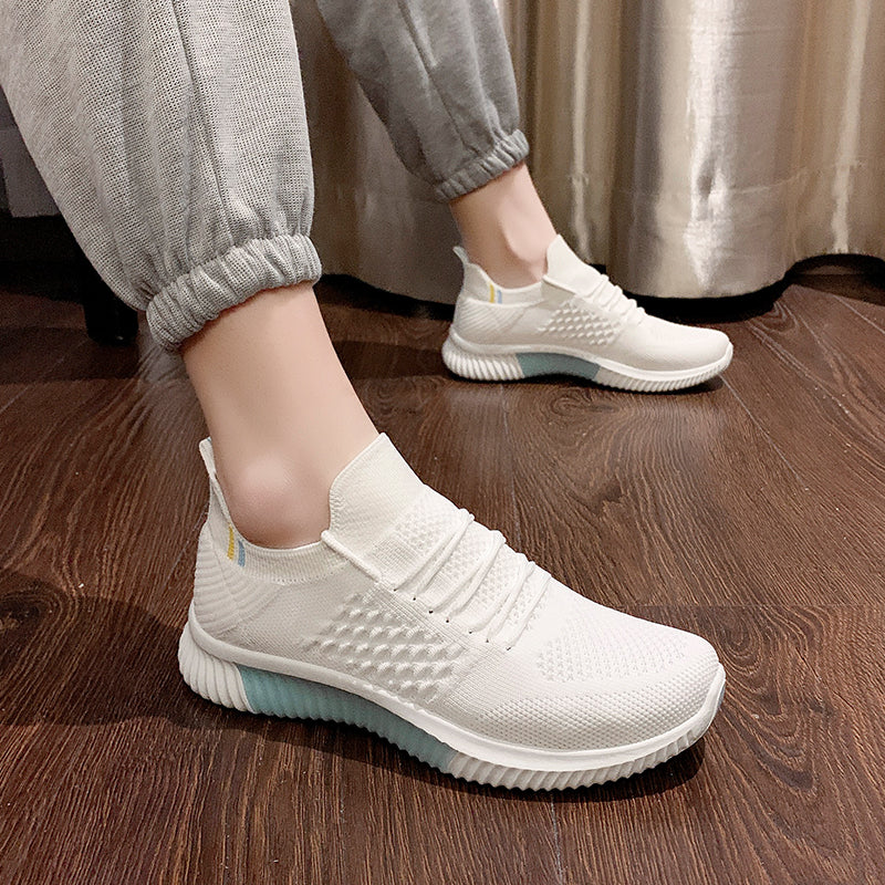 Solid color cute women's sneakers