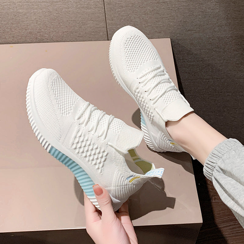 Solid color cute women's sneakers