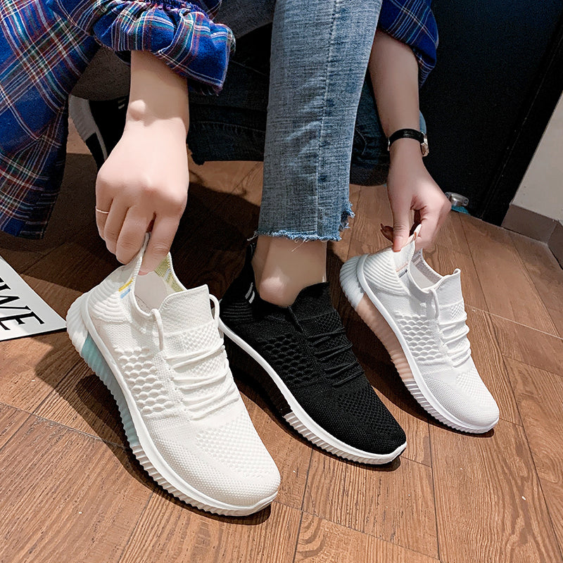 Solid color cute women's sneakers