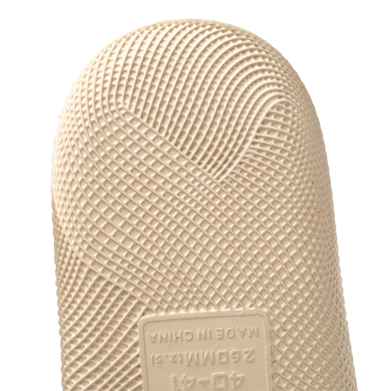 ANSHOE AirWeave EVA Mesh Comfort Slides in Cream/Gold, outsole tread detail