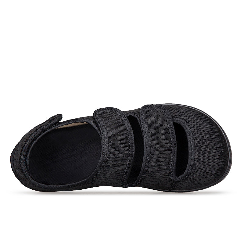 ANSHOE ComfortFit Women's Adjustable Wide Walking Sandals in Black - 3-3 view