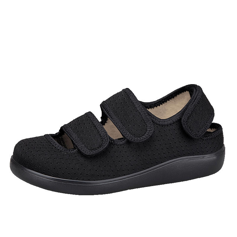 ANSHOE ComfortFit Women's Adjustable Wide Walking Sandals in Black - 3透明 view