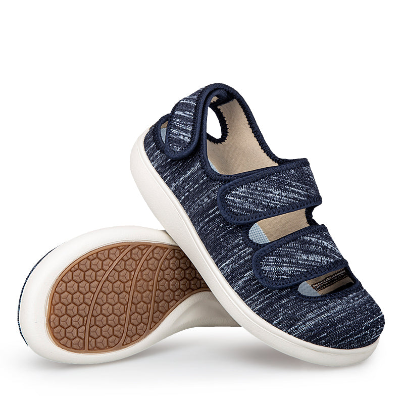 ANSHOE ComfortFit Women's Adjustable Wide Walking Sandals in Deep Blue - 2-1 view