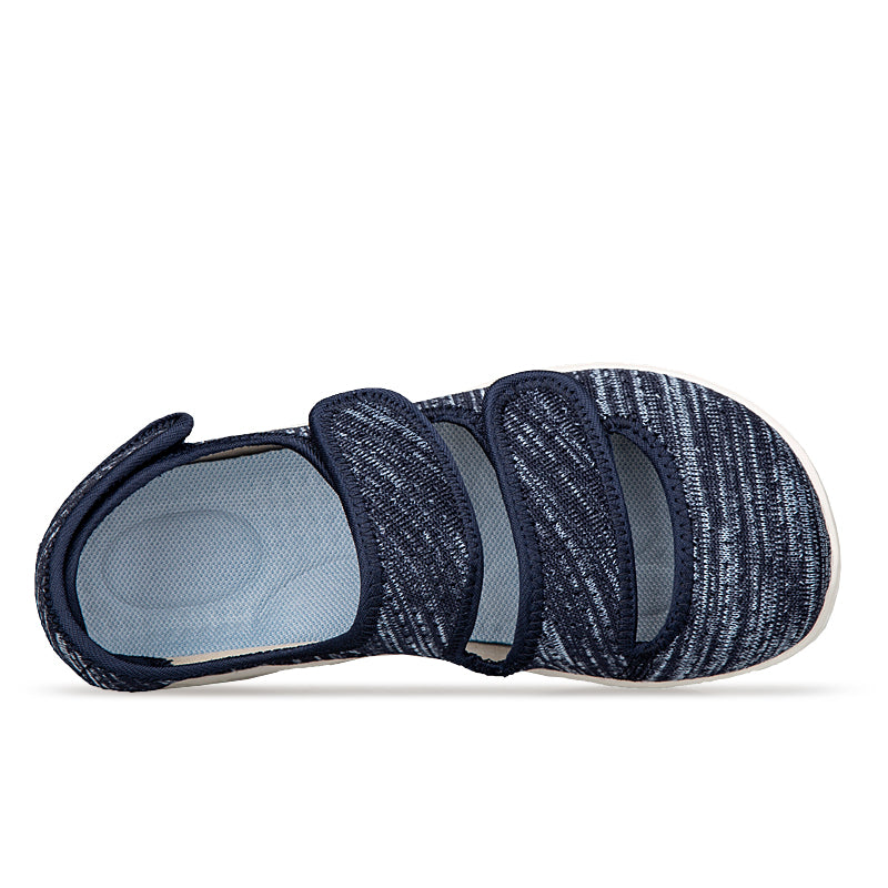 ANSHOE ComfortFit Women's Adjustable Wide Walking Sandals in Deep Blue - 2-3 view