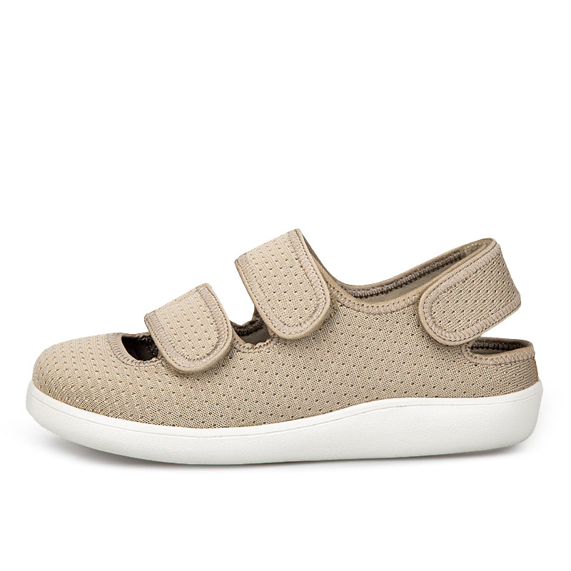 ANSHOE ComfortFit Women's Adjustable Wide Walking Sandals in Khaki - 4-2 view