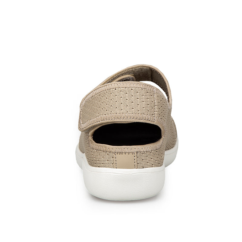 ANSHOE ComfortFit Women's Adjustable Wide Walking Sandals in Khaki - 4-4 view