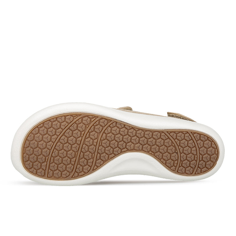 ANSHOE ComfortFit Women's Adjustable Wide Walking Sandals in Khaki - 4-5 view