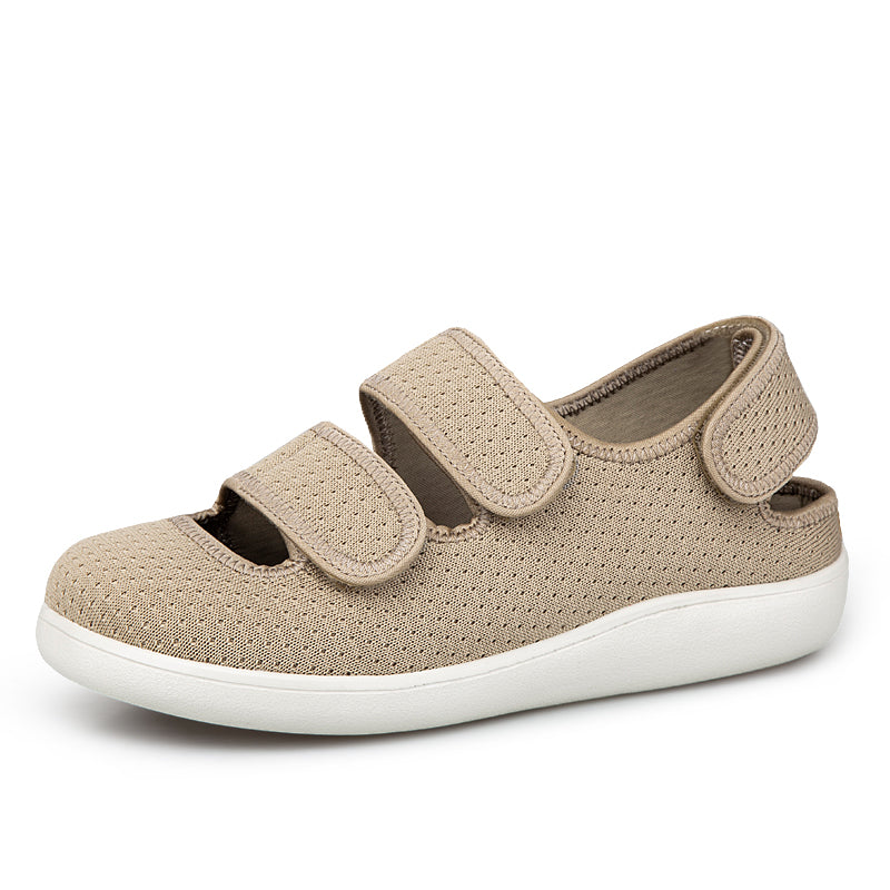 ANSHOE ComfortFit Women's Adjustable Wide Walking Sandals in Khaki - 4 view