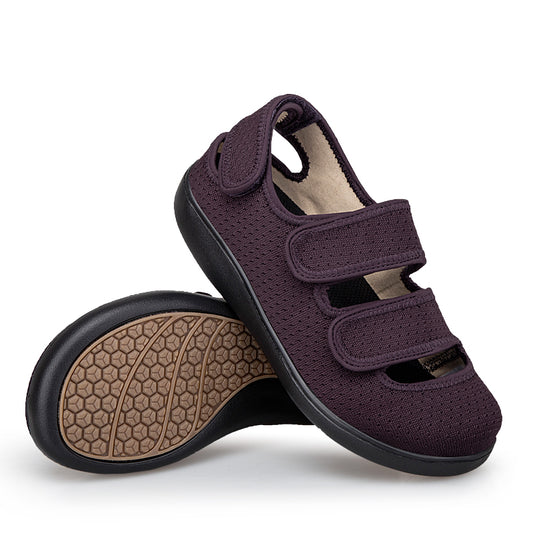 ANSHOE ComfortFit Women's Adjustable Wide Walking Sandals in Purple - 1-1 view