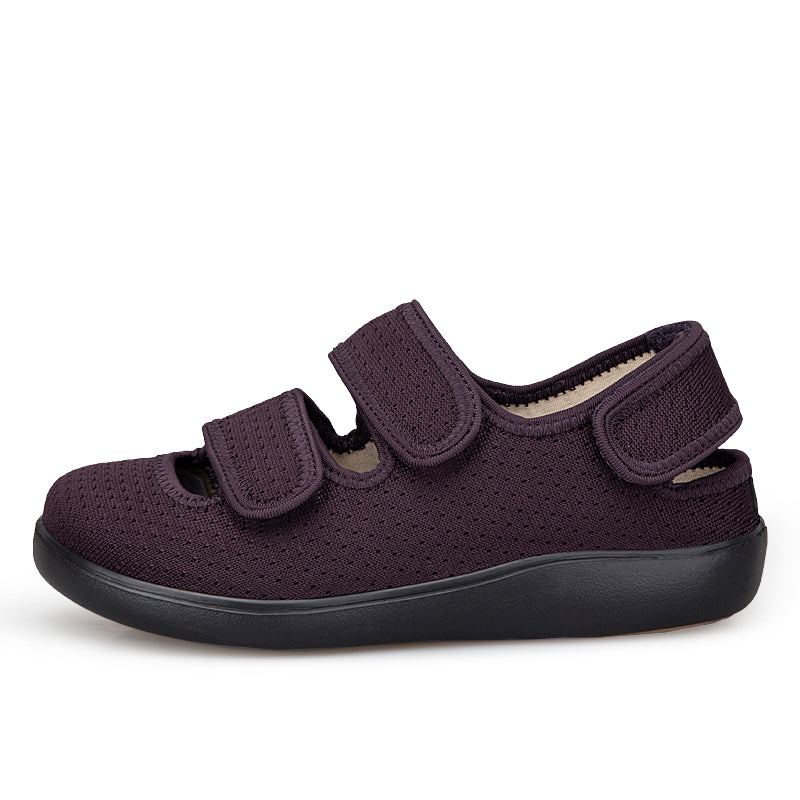 ANSHOE ComfortFit Women's Adjustable Wide Walking Sandals in Purple - 1-2 view
