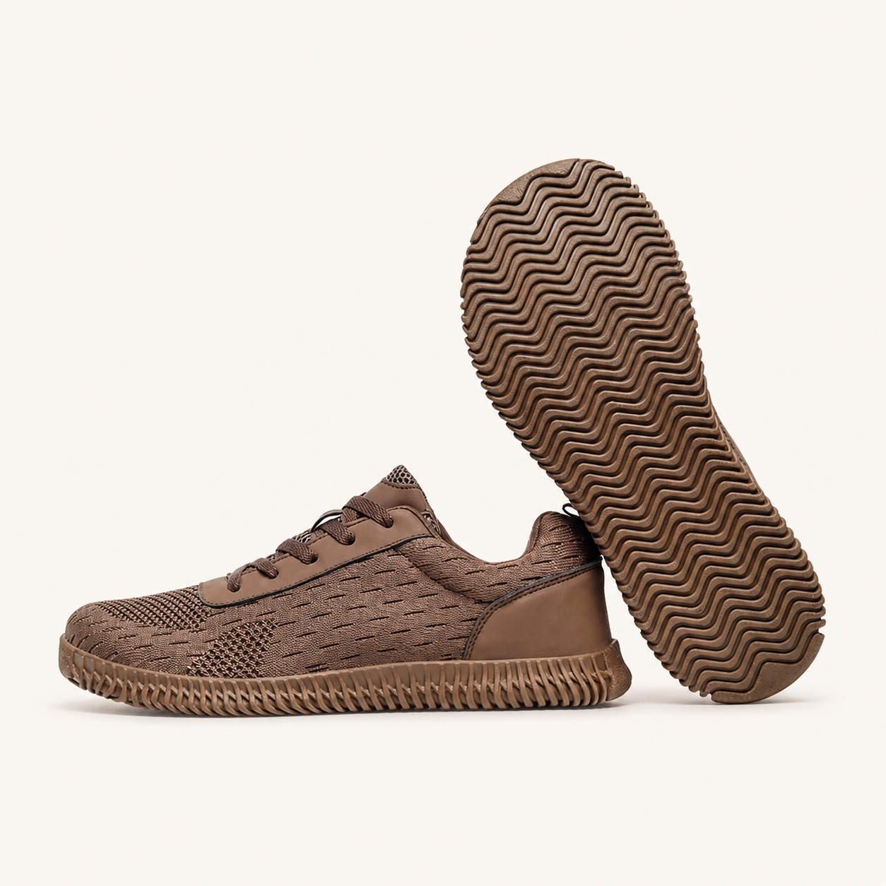 ANSHOE WideFit Knit Walking Sneakers in White, catalog hero image