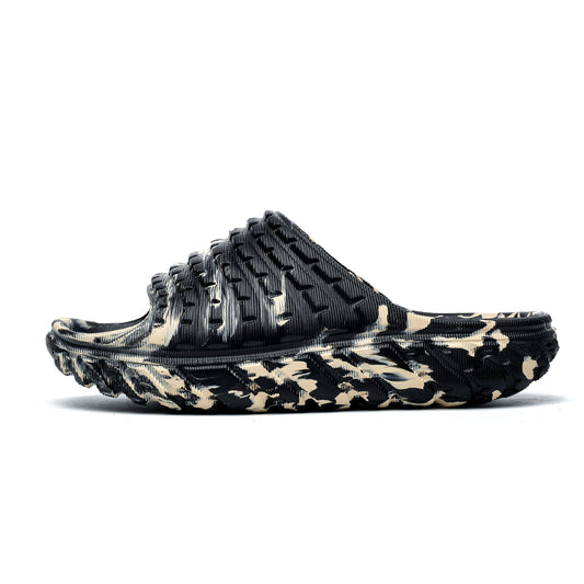ANSHOE Camo Trail Sport Slides in Black Camo, catalog hero image