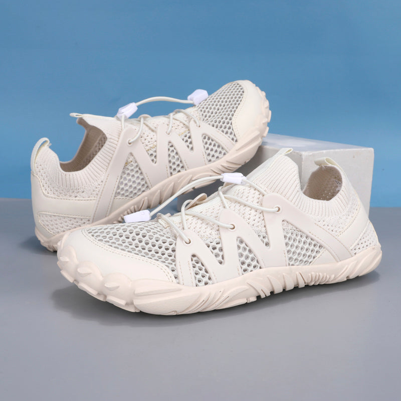 ANSHOE TrailGrid Outdoor Knit Sneakers in Black, catalog detail image