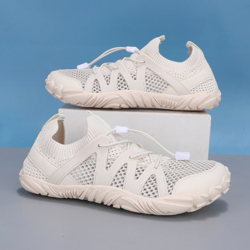 ANSHOE TrailGrid Outdoor Knit Sneakers in Black, catalog detail image