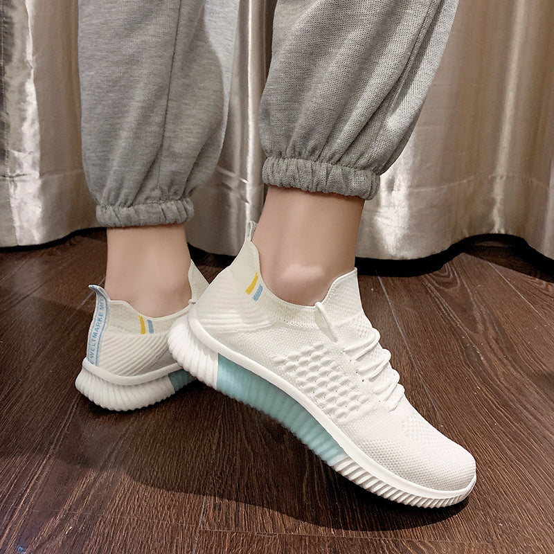 Solid color cute women's sneakers
